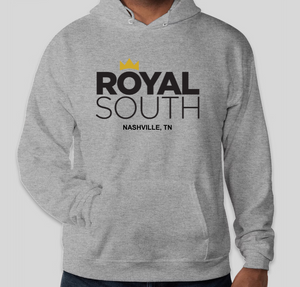 Royal South Logo Hoodie in Light Steel