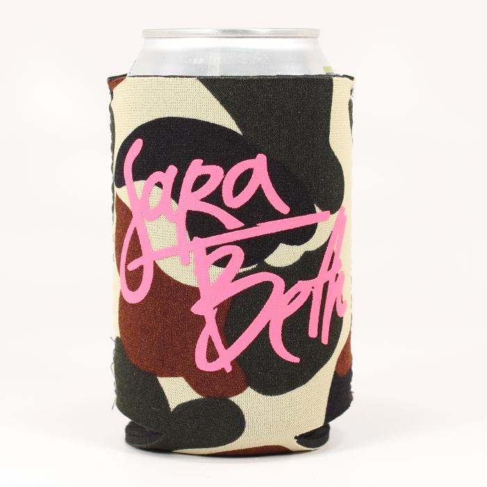 SaraBeth Camo Koozie (Pink Logo)